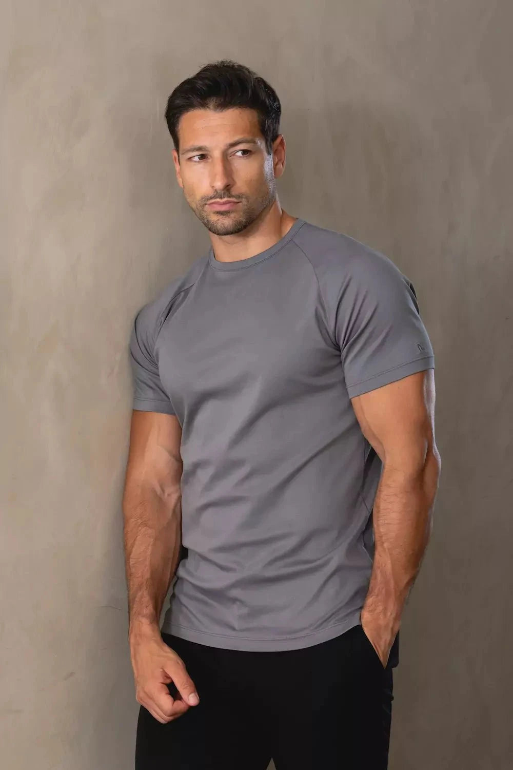Mercerised Cotton T-Shirt in Graphite - TAILORED ATHLETE - USA