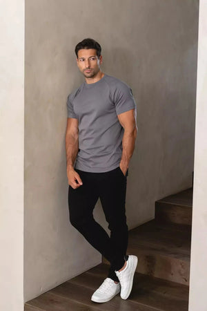 Mercerised Cotton T-Shirt in Graphite - TAILORED ATHLETE - USA