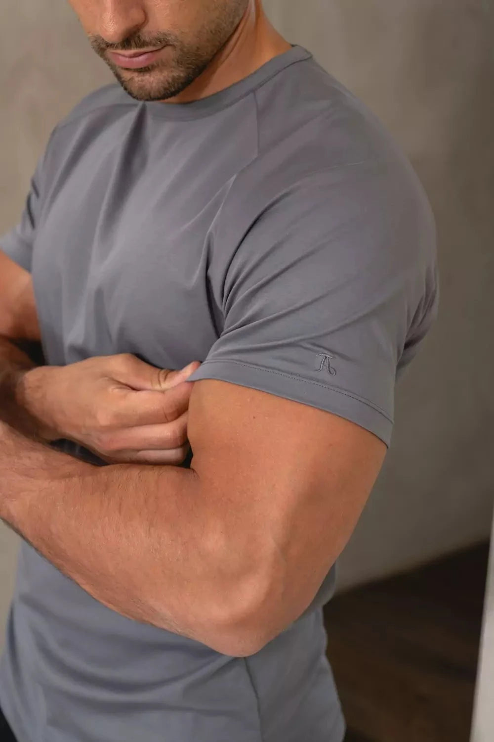 Mercerised Cotton T-Shirt in Graphite - TAILORED ATHLETE - USA