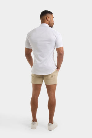 Athletic Fit Short Sleeve Signature Shirt in White - TAILORED ATHLETE - USA