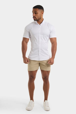 Athletic Fit Short Sleeve Signature Shirt in White - TAILORED ATHLETE - USA