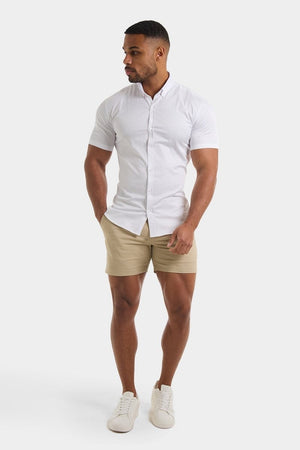 Athletic Fit Short Sleeve Signature Shirt in White - TAILORED ATHLETE - USA