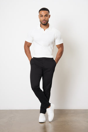 Smart Chino Side Adjuster Pants in Black - TAILORED ATHLETE - USA