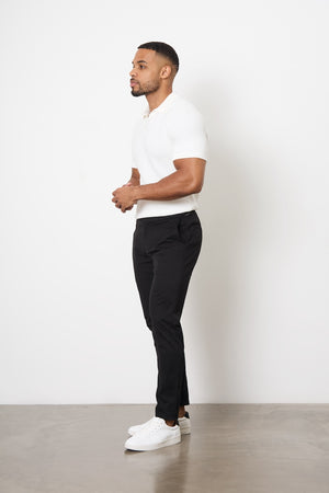 Smart Chino Side Adjuster Pants in Black - TAILORED ATHLETE - USA