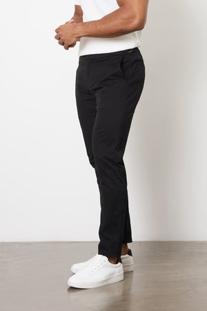 Smart Chino Side Adjuster Pants in Black - TAILORED ATHLETE - USA