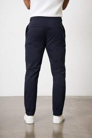Smart Chino Side Adjuster Pants in Navy - TAILORED ATHLETE - USA