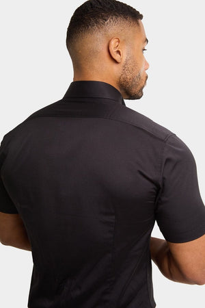 Athletic Fit Short Sleeve Signature Shirt in Black - TAILORED ATHLETE - USA