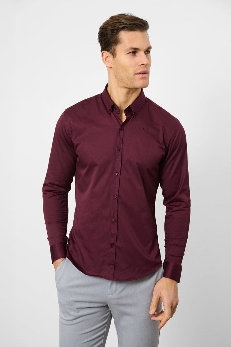 Athletic Fit Signature Shirt 2.0 in Burgundy - TAILORED ATHLETE - USA
