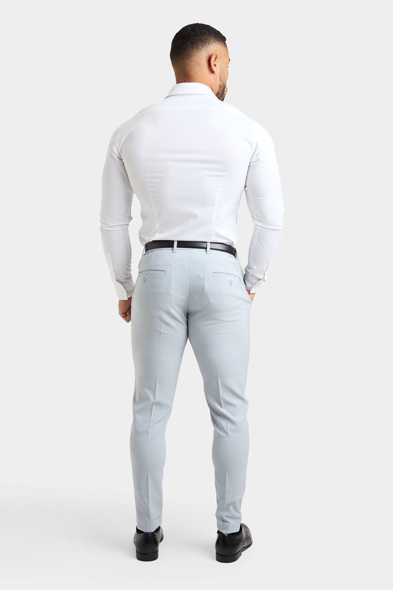 True Athletic Fit Tech Suit Pants in Light Grey - TAILORED ATHLETE - USA