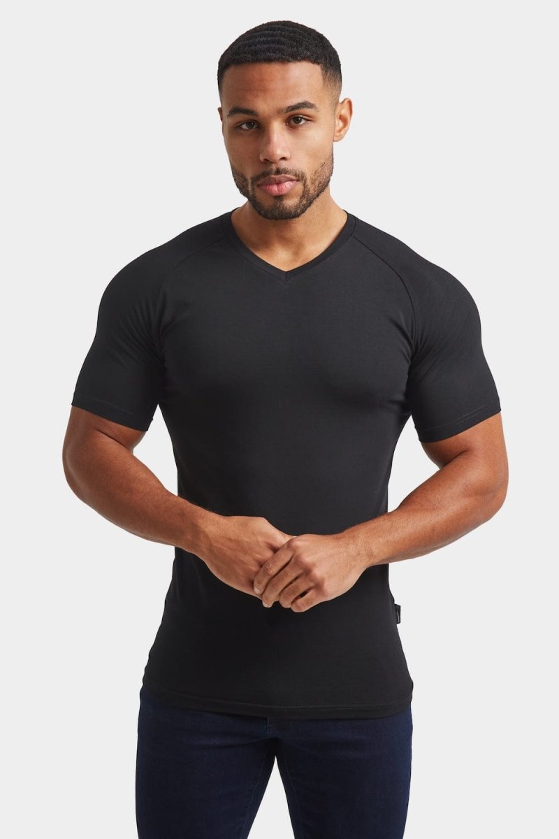 Premium Athletic Fit V-Neck in Black - TAILORED ATHLETE - USA