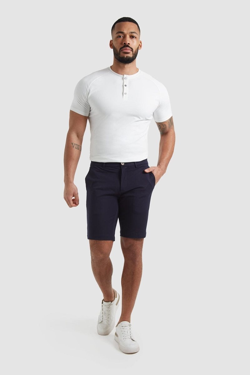 Athletic Fit Chino Shorts in Navy - TAILORED ATHLETE - USA