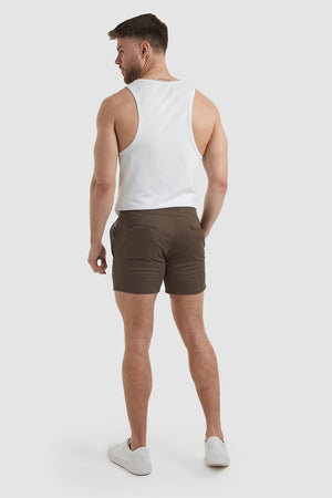 Athletic Fit Drawstring Chino Shorts In Khaki - TAILORED ATHLETE - USA