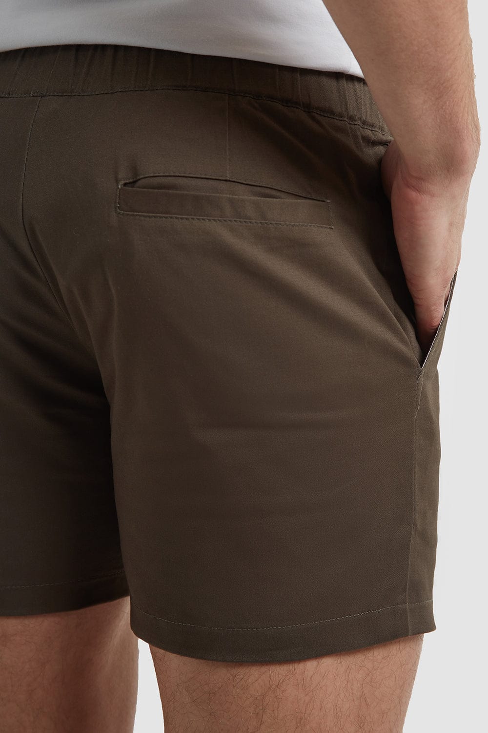 Athletic Fit Drawstring Chino Shorts In Khaki - TAILORED ATHLETE - USA